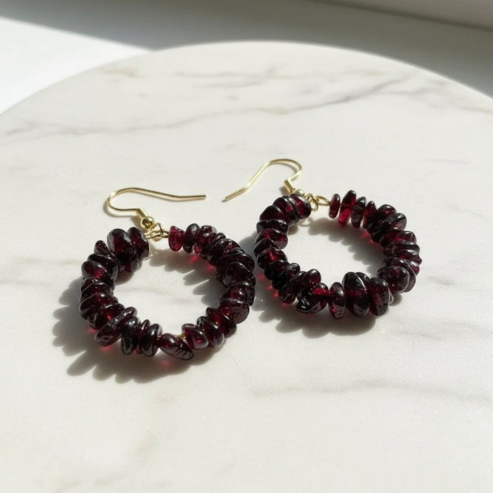 Delphine Garnet Earrings