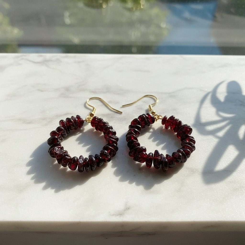 Delphine Garnet Earrings