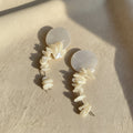 Pendientes de perla y concha