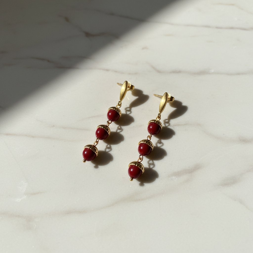 Genevieve Garnet Earrings
