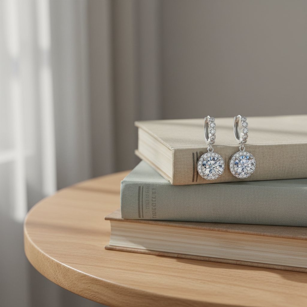 Cerise Moissanite Earrings