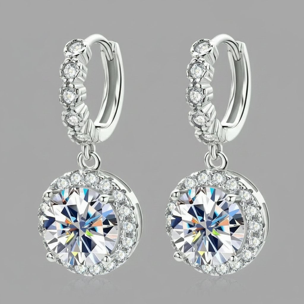 Cerise Moissanite Earrings
