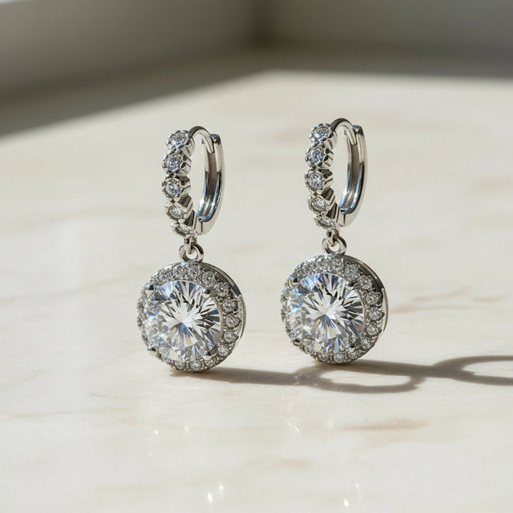 Cerise Moissanite Earrings