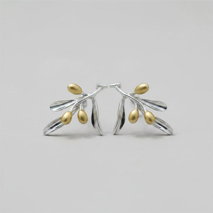 Pendientes de Frijoles Dorados y Plata