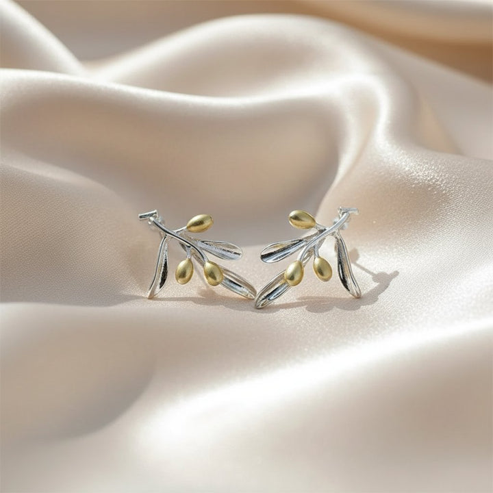 Pendientes de Frijoles Dorados y Plata