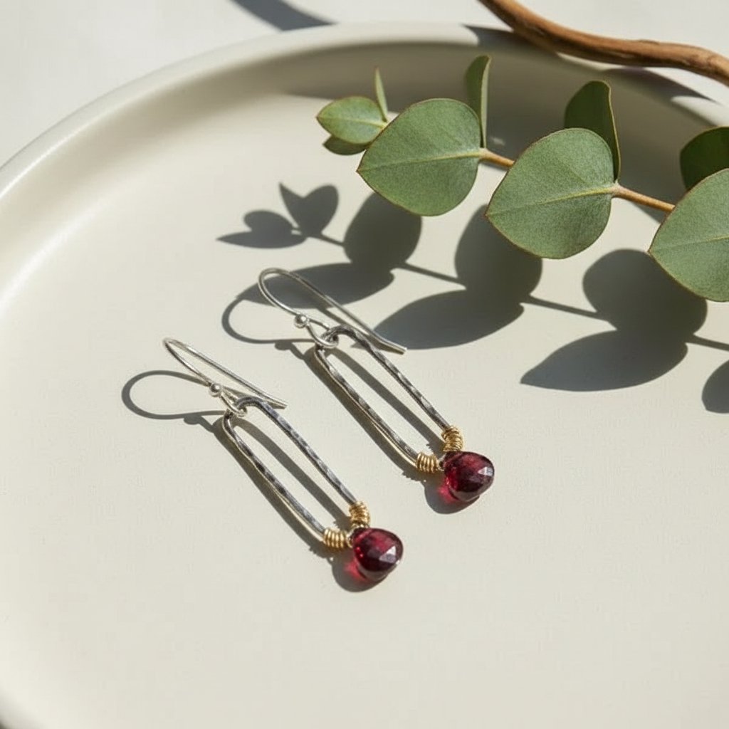 Vionnet Garnet Earrings