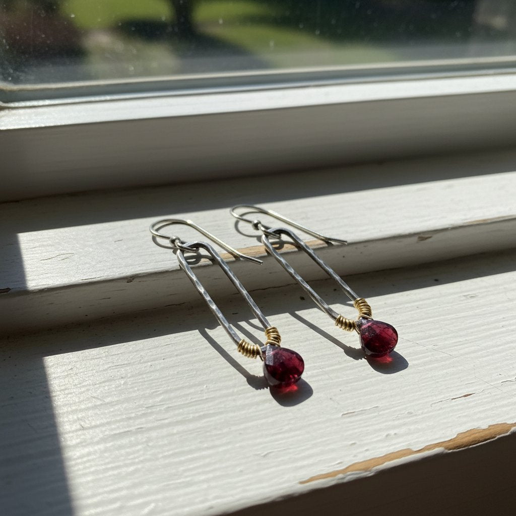 Vionnet Garnet Earrings
