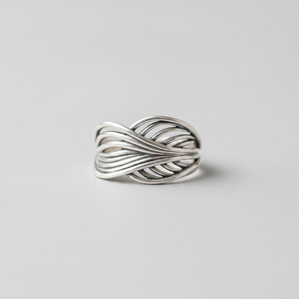 Blad Sølv Ring