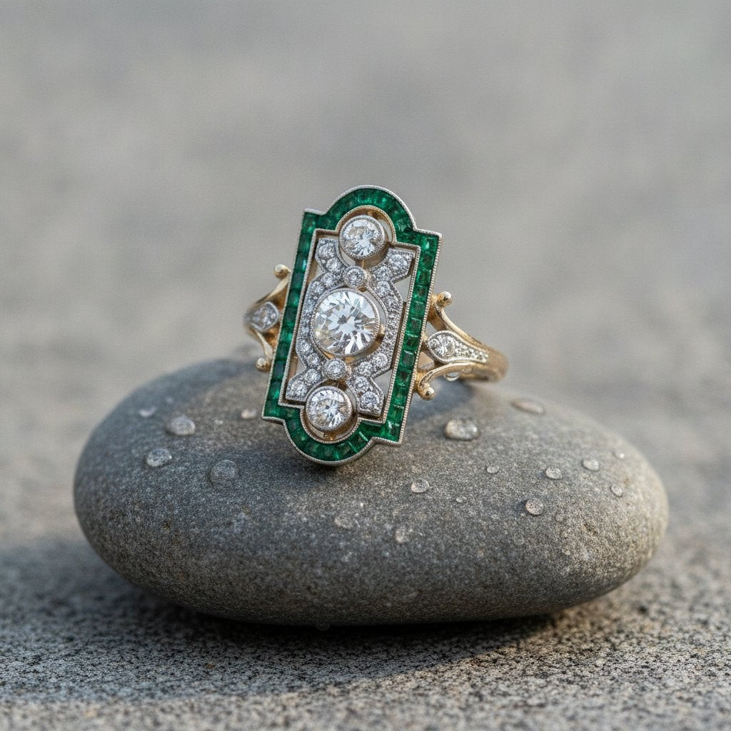 Celestine Emerald Ring