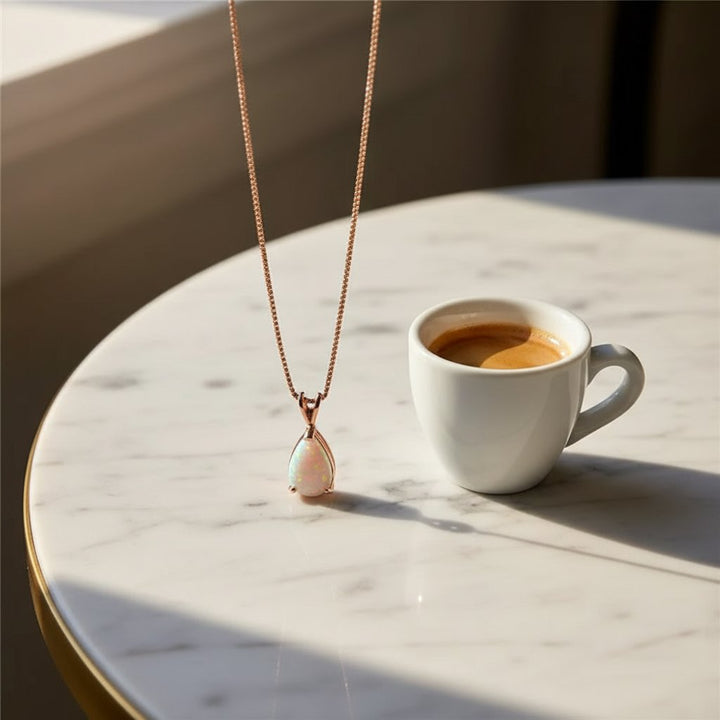 Cerise Opal Pendant Necklace