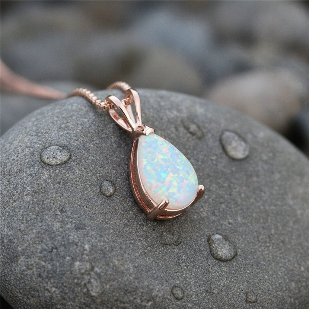 Cerise Opal Pendant Necklace
