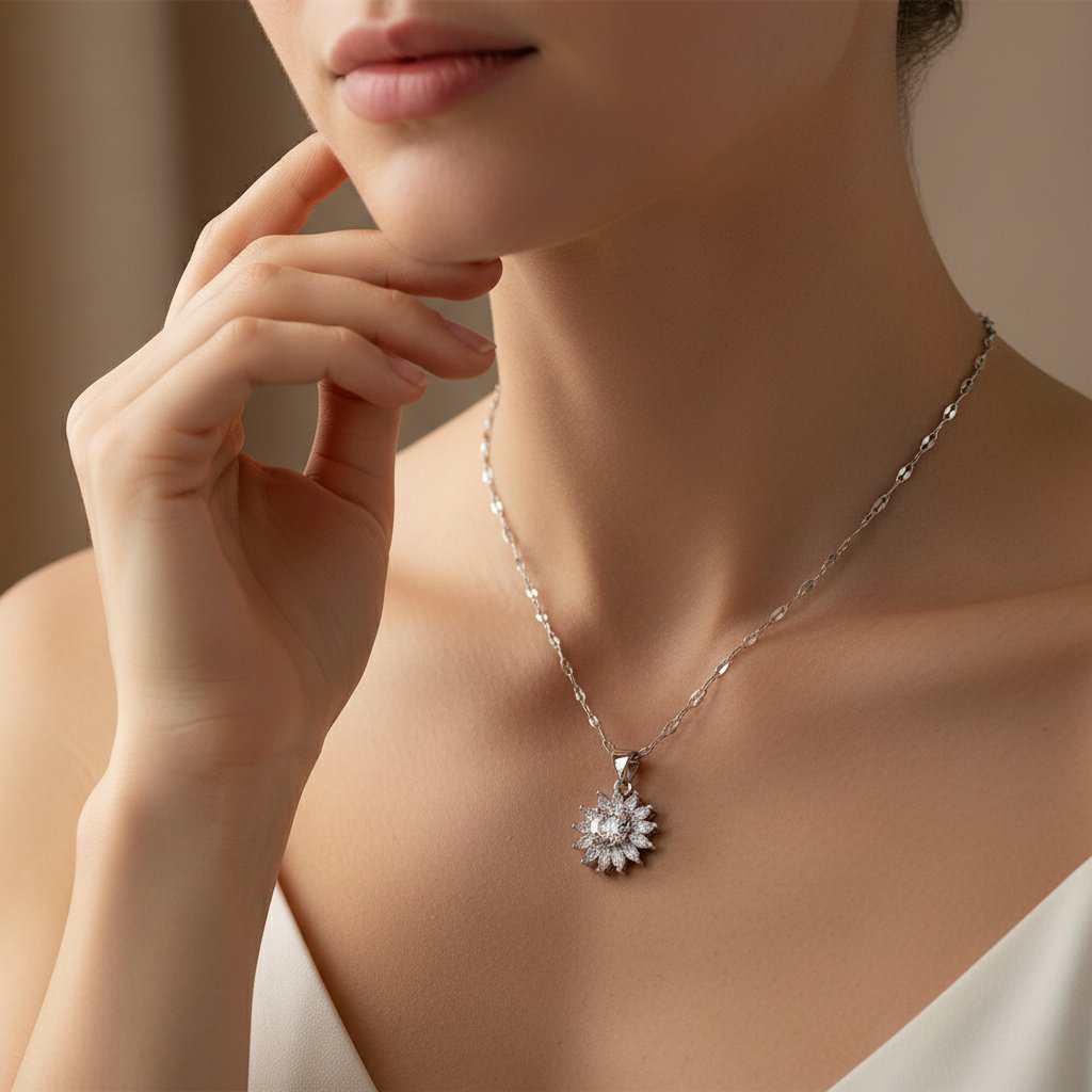 Elise Silver Pendant Necklace
