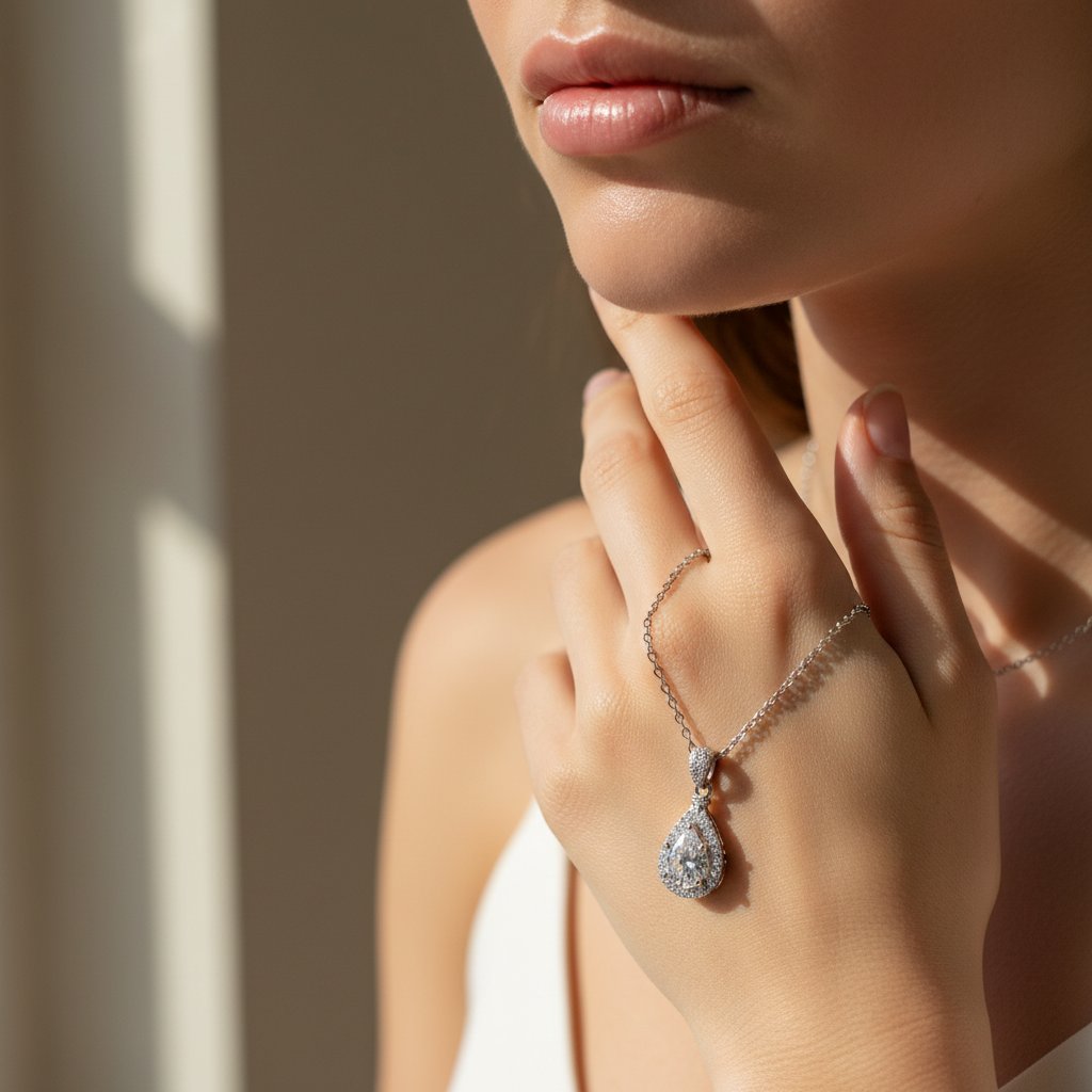 Ambre Silver Pendant Necklace