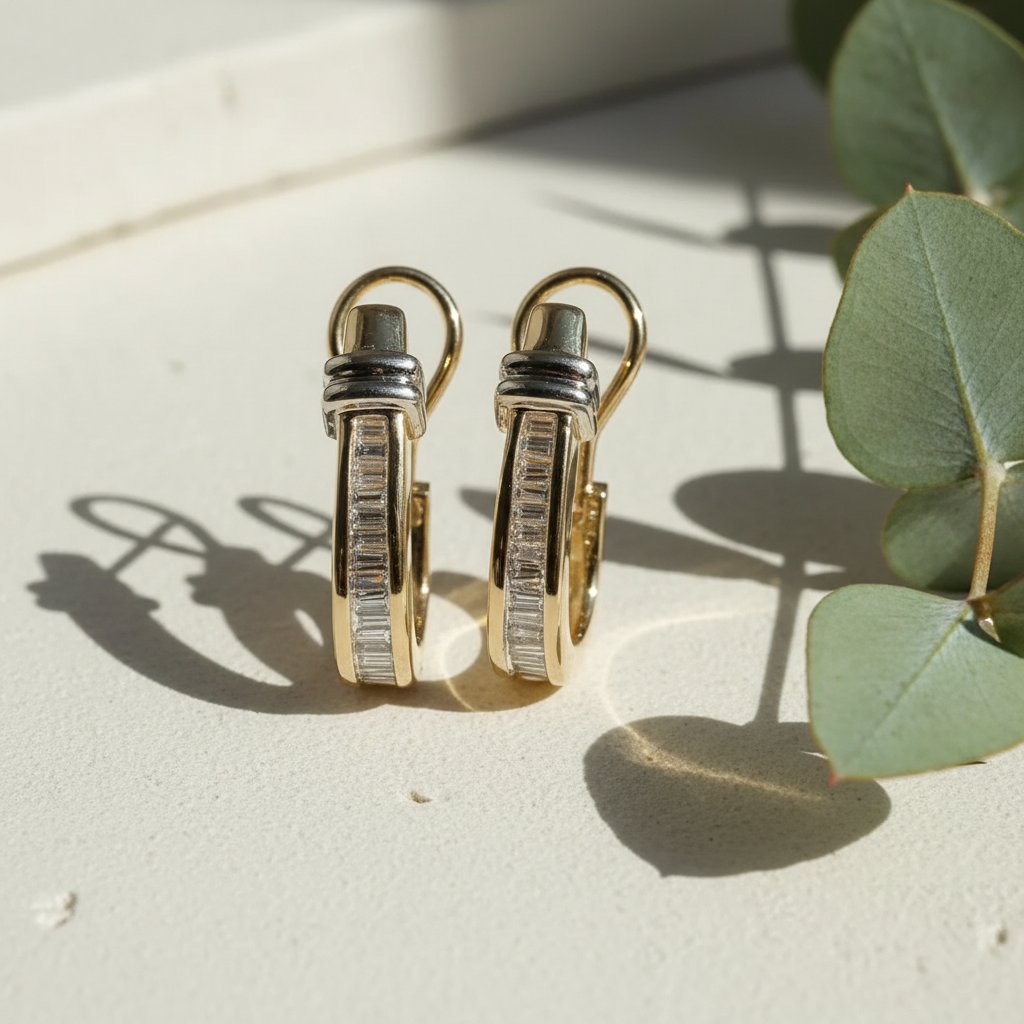 Opaline Diamond Hoop Earrings