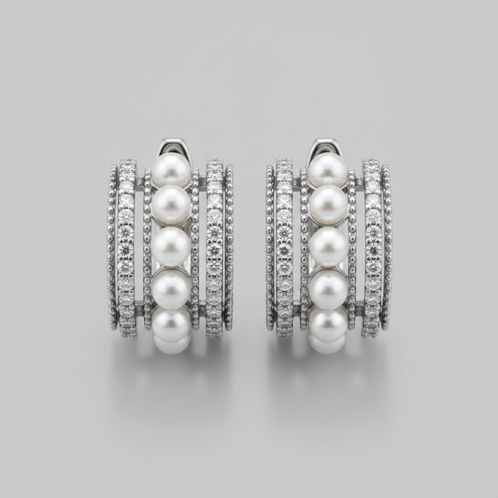 Aurore Pearl Hoop Earrings