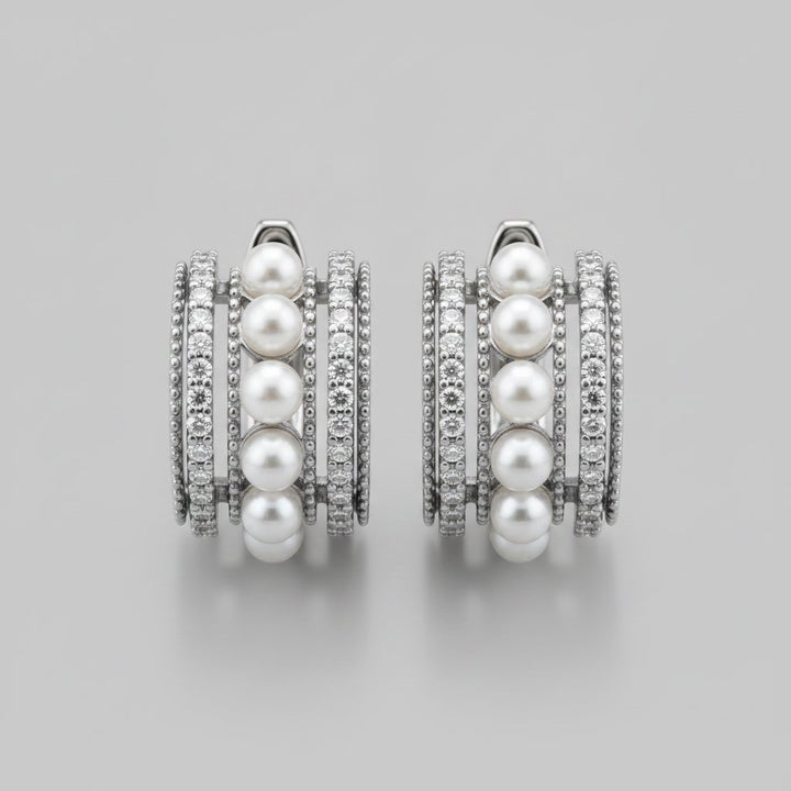 Aurore Pearl Hoop Earrings