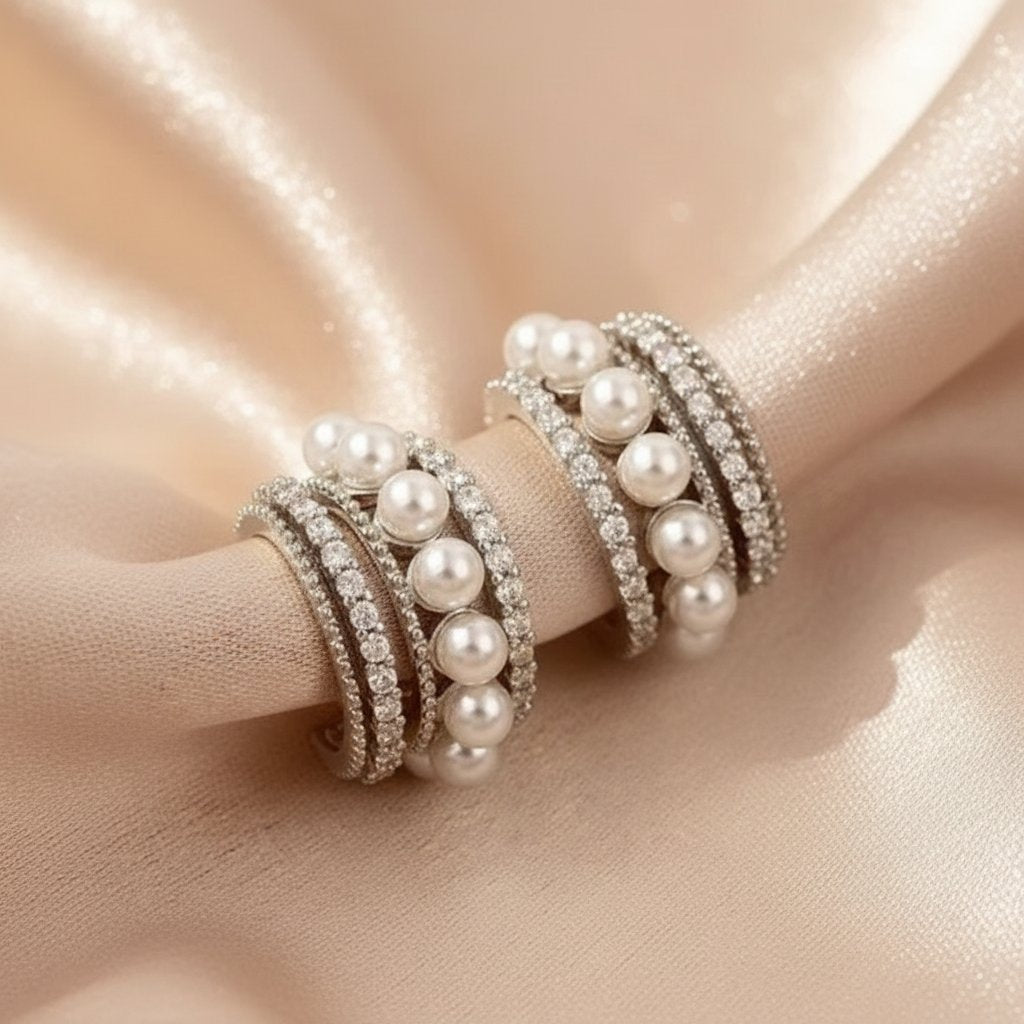 Aurore Pearl Hoop Earrings