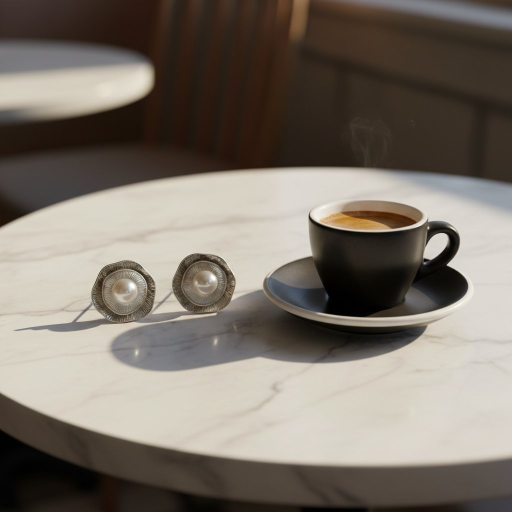 Ambre Pearl Stud Earrings