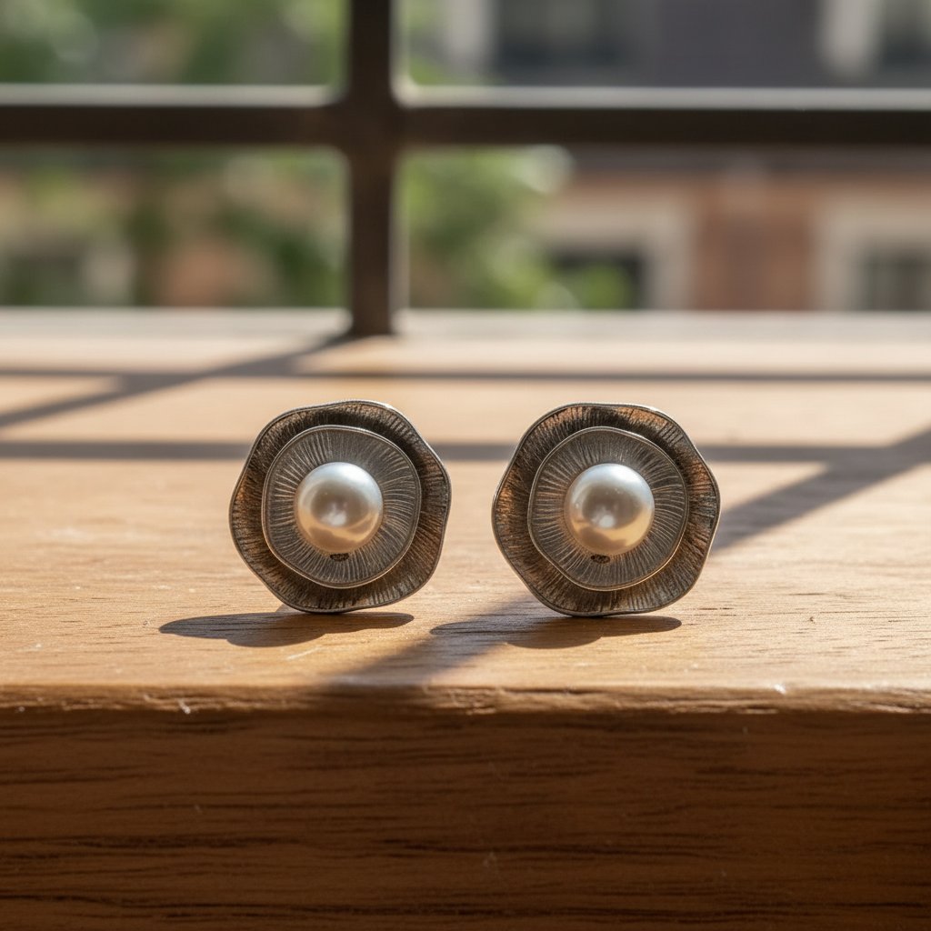 Ambre Pearl Stud Earrings
