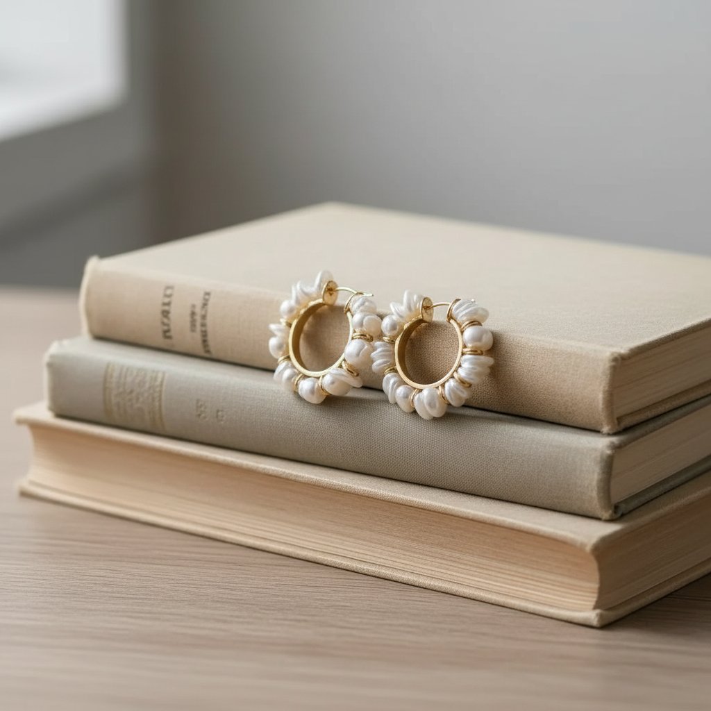 Odette Pearl Hoop Earrings