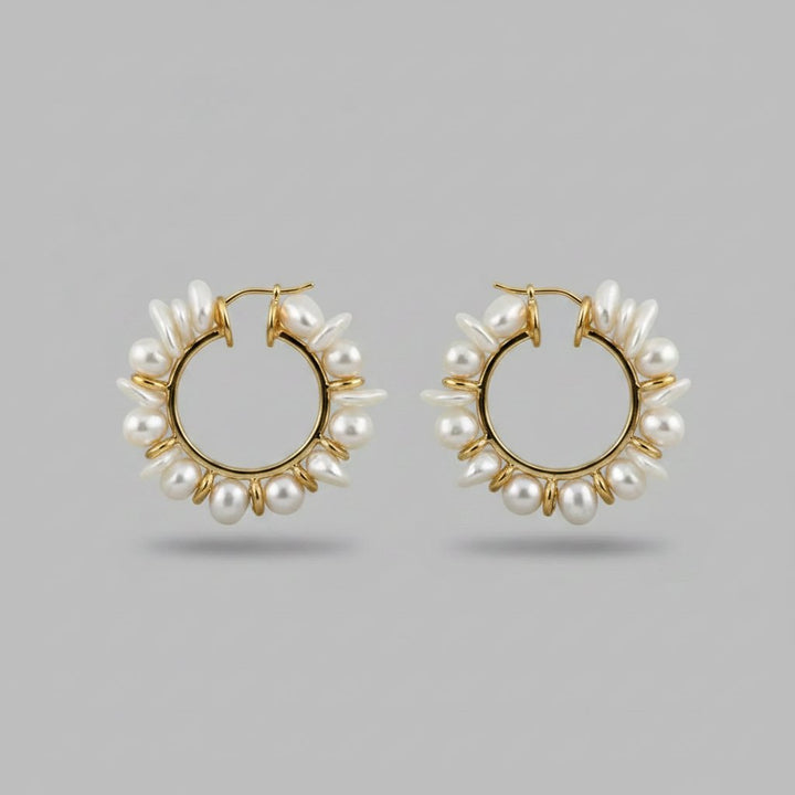 Odette Pearl Hoop Earrings