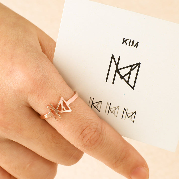 Bague à monogramme avec prénom