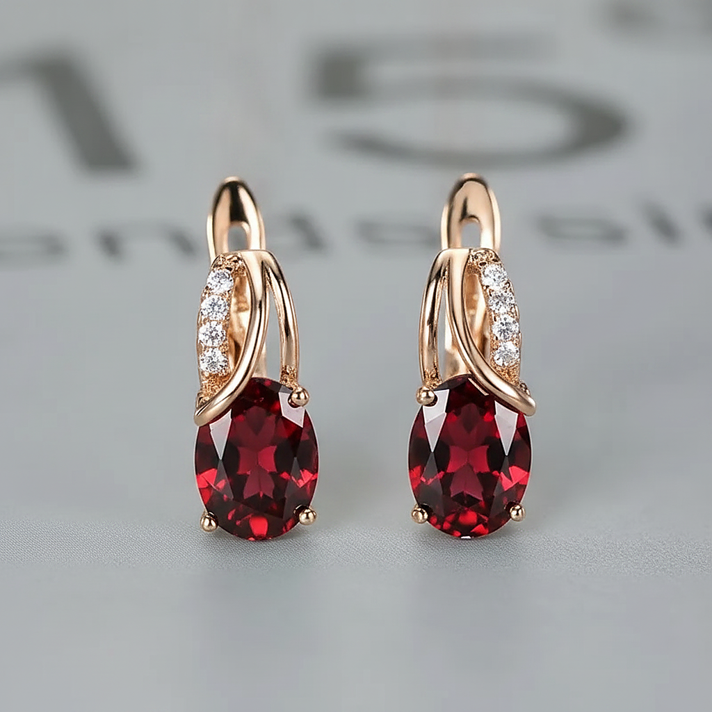 Pendientes Solveig de rubíes