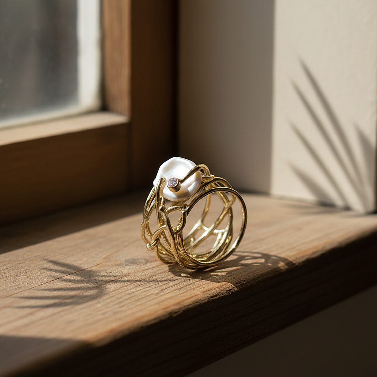 Anello Adeline con perla