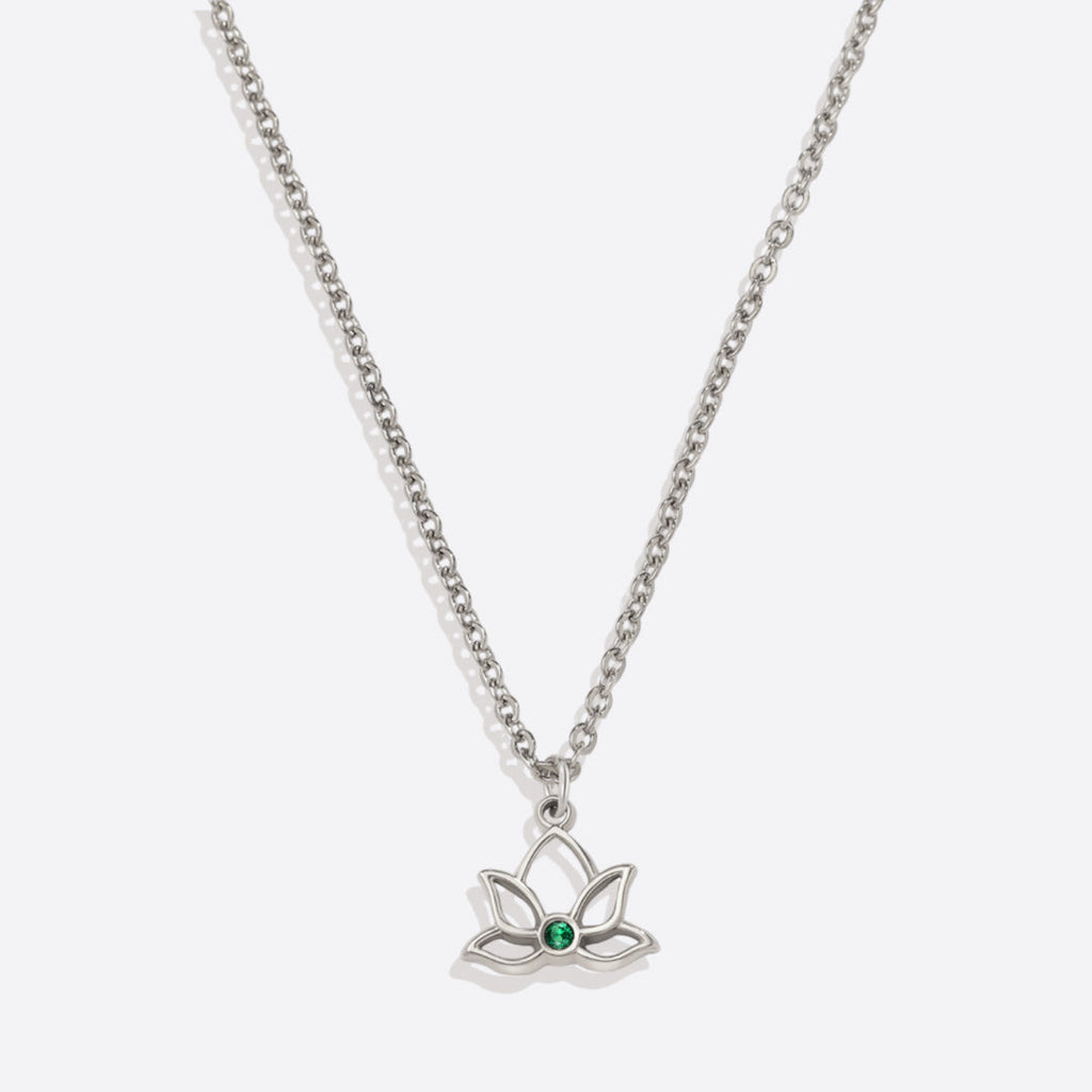Mini Lotus geboortesteen hanger ketting