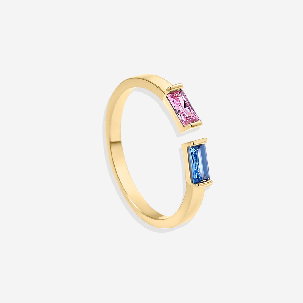 Adjustable Double Birthstone Ring