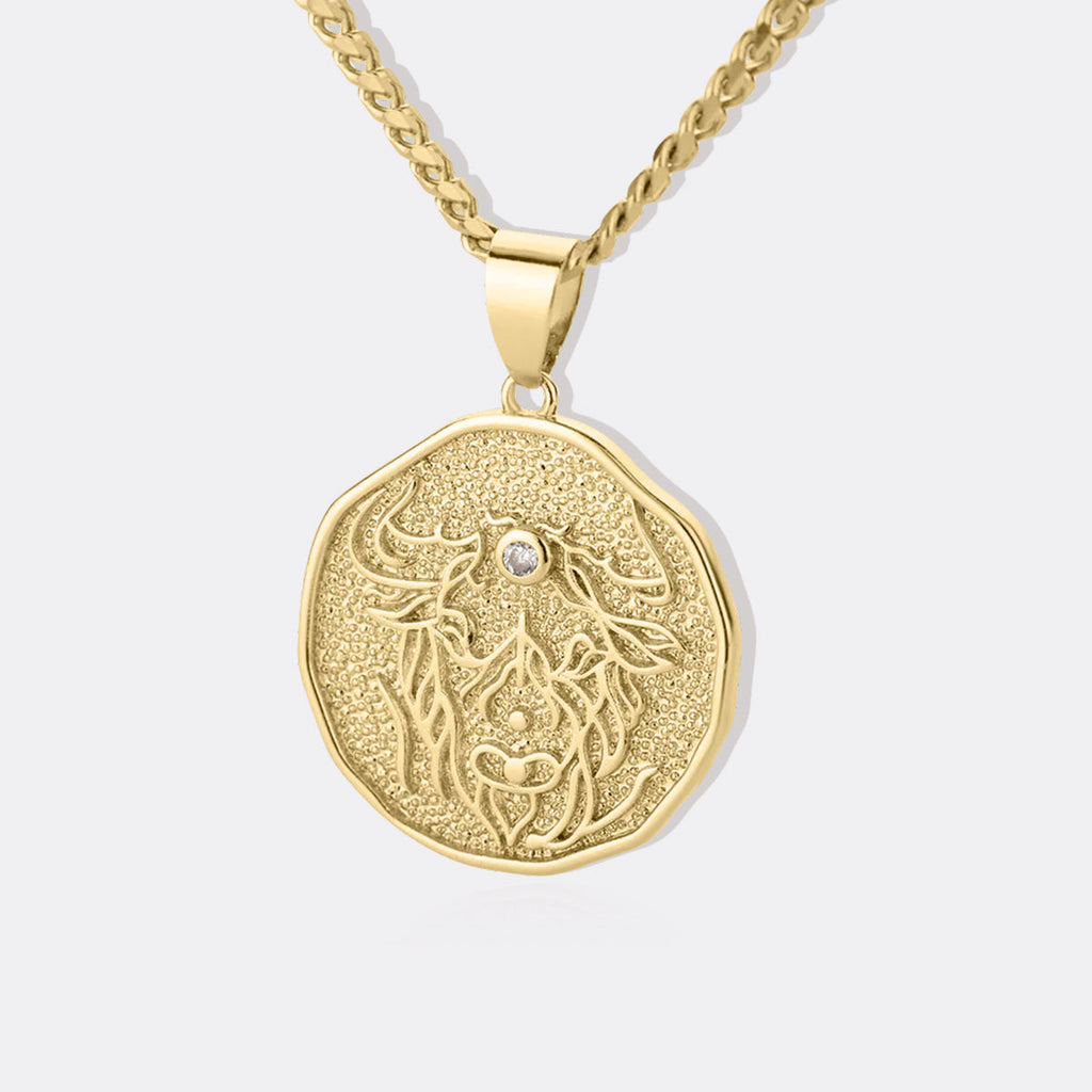 Astrologisk tegn myntanheng halskjede