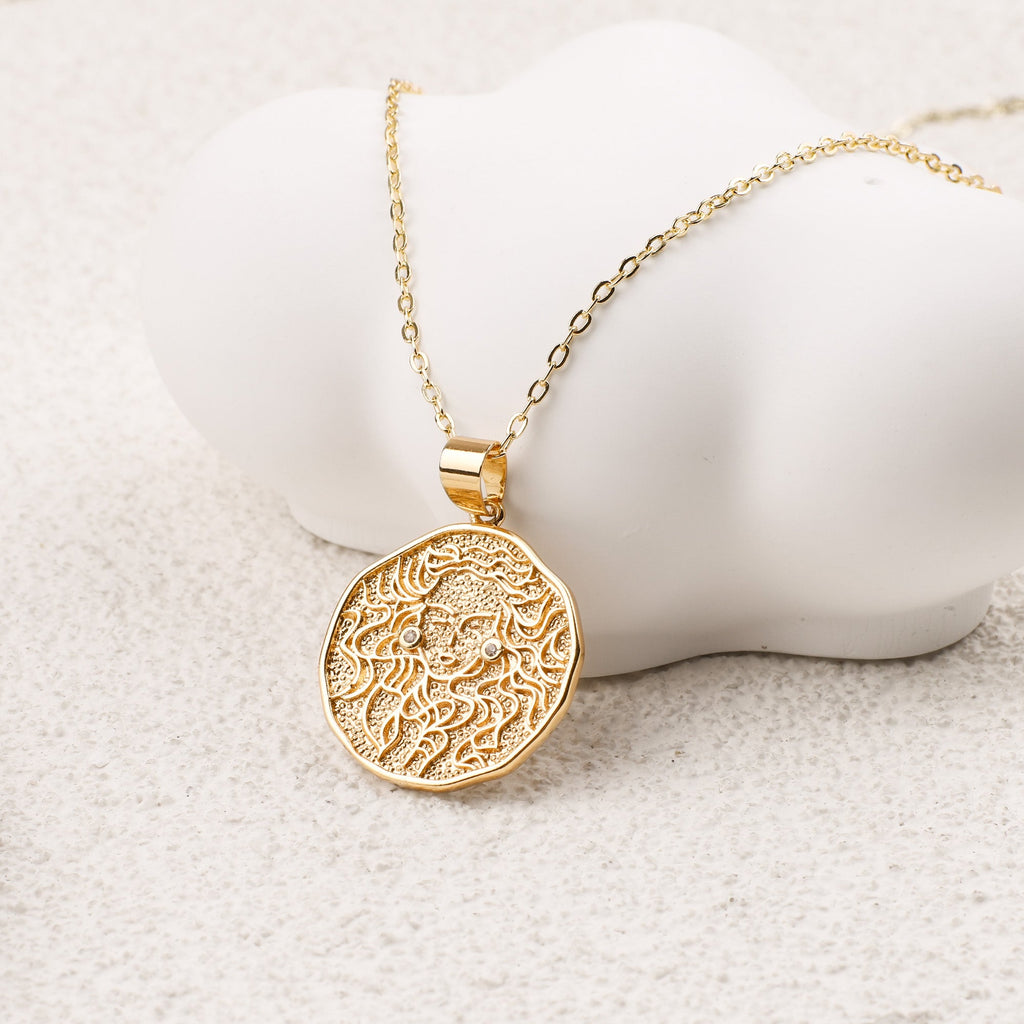 Astrologisk tegn myntanheng halskjede