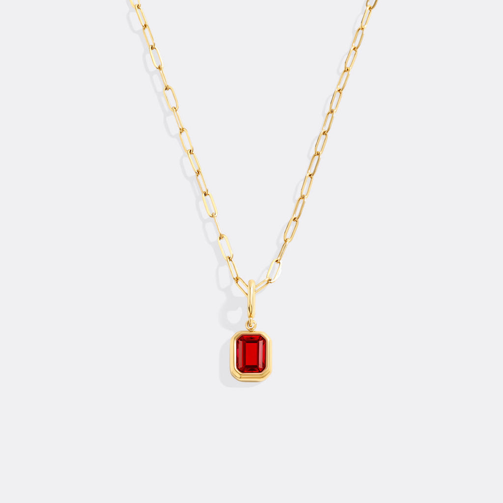 Collier breloque pierre de naissance baguette