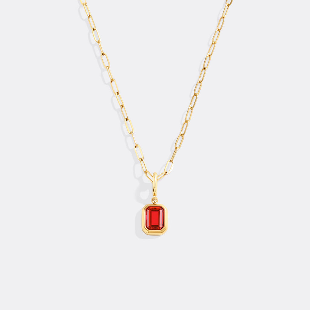 Collier breloque pierre de naissance baguette