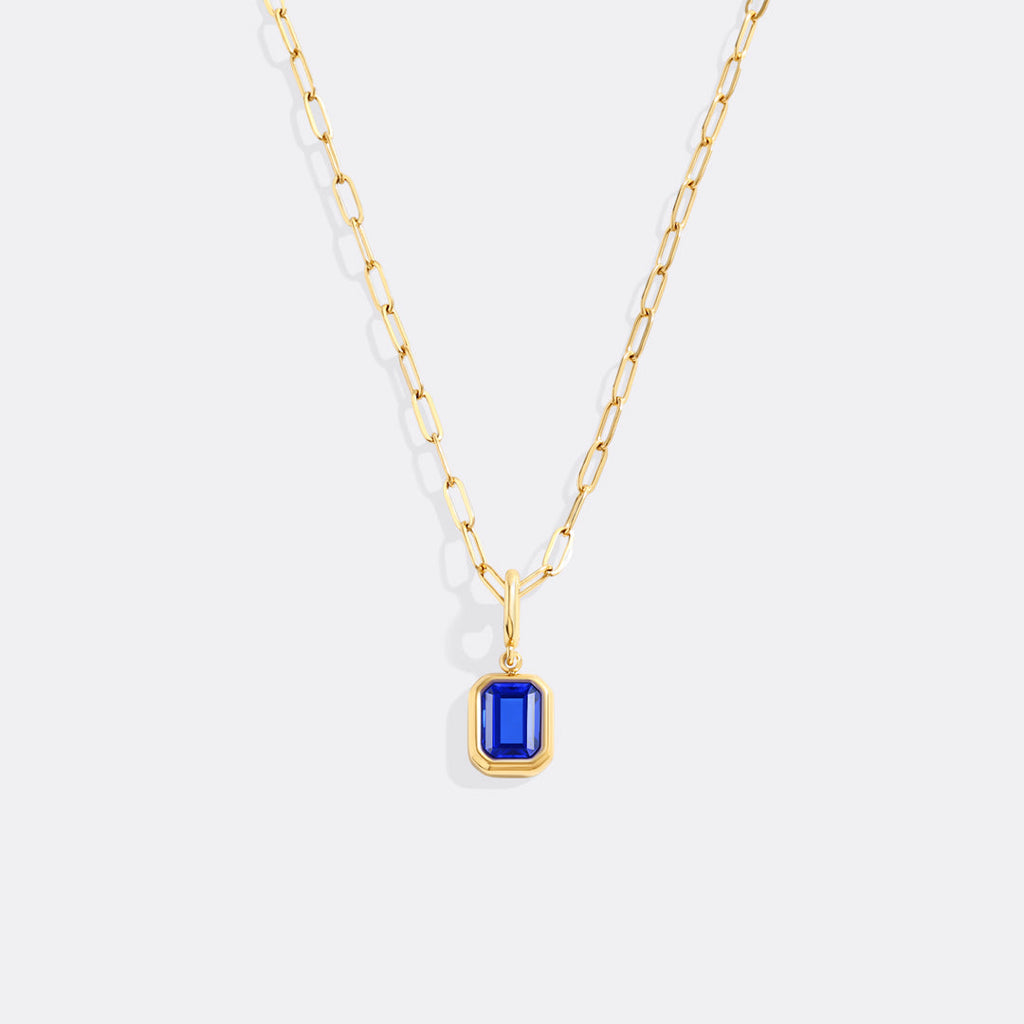 Collier breloque pierre de naissance baguette
