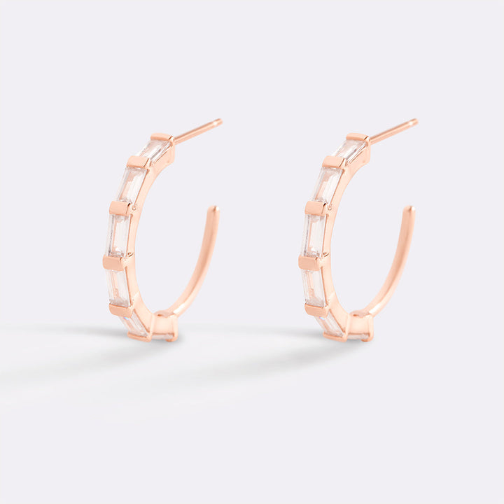 Baguette Diamond Hoop Earrings