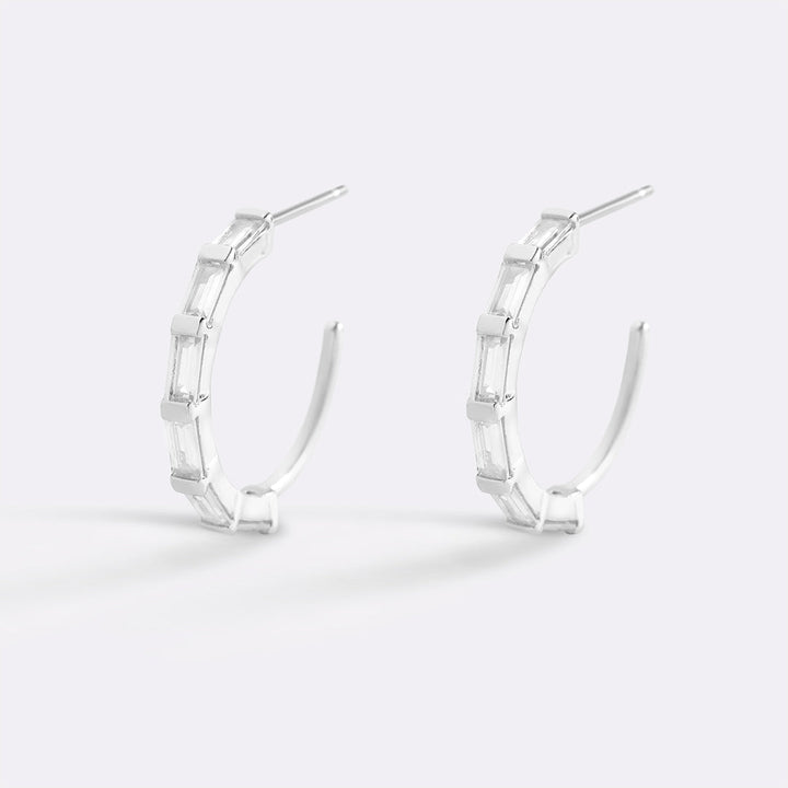 Baguette Diamond Hoop Earrings