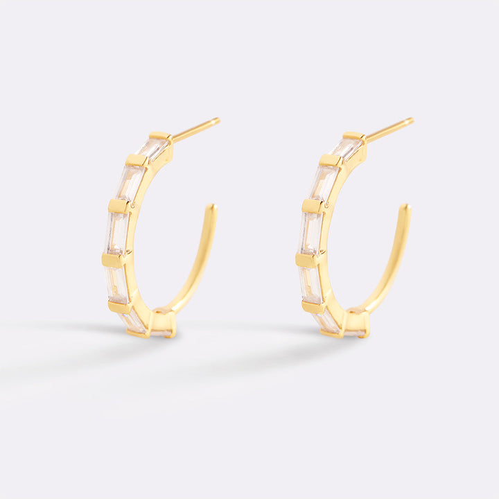 Baguette Diamond Hoop Earrings