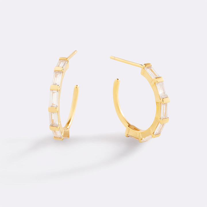 Baguette Diamond Hoop Earrings