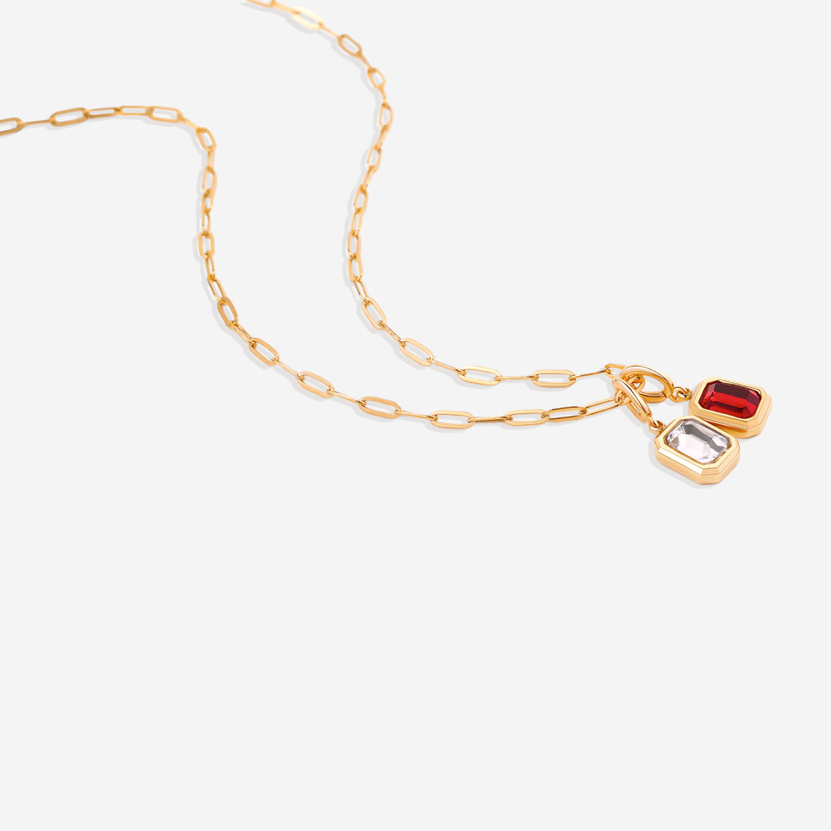 Collier breloque pierre de naissance baguette