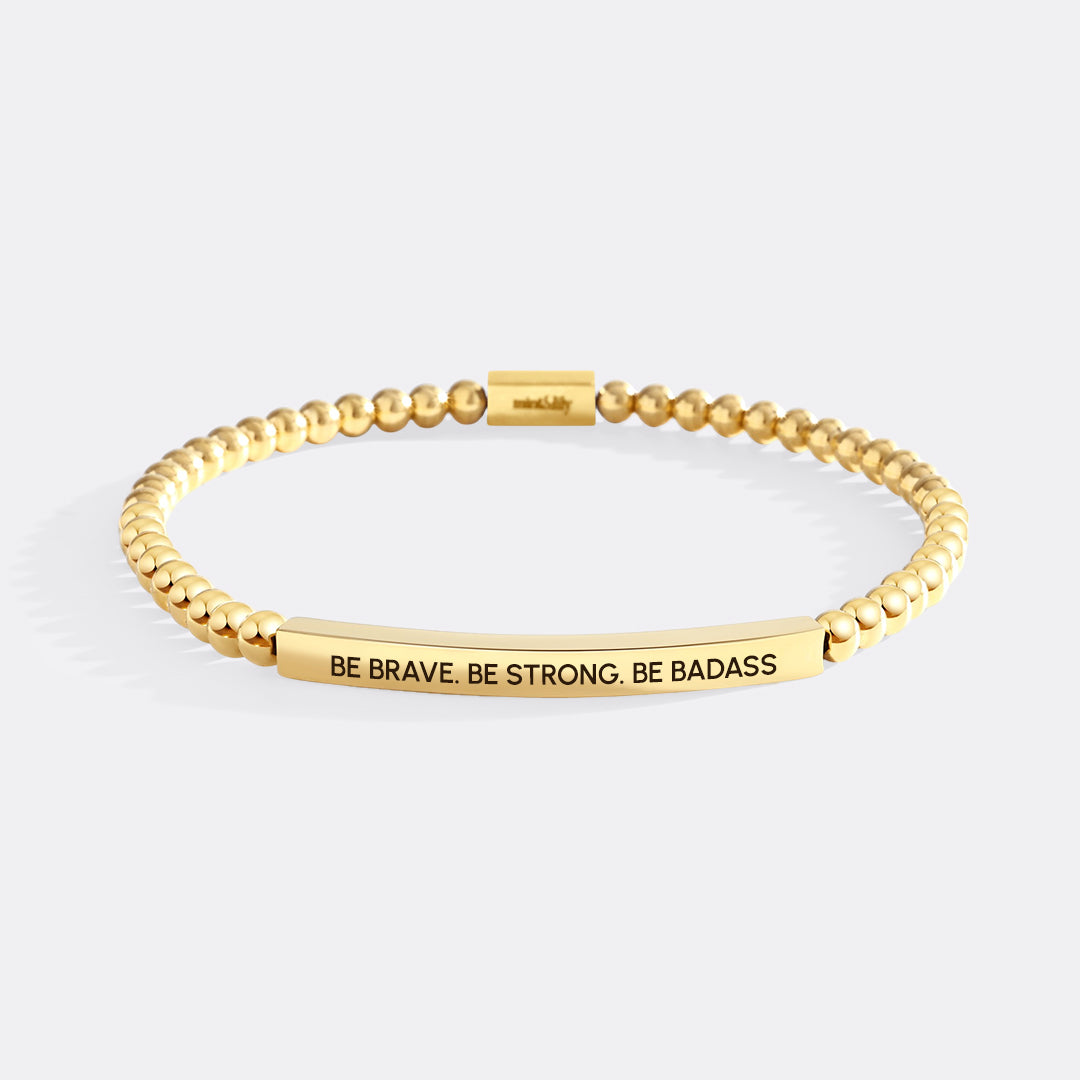 Sei mutig. Sei stark. Sei knallhart inspirierendes Perlenarmband