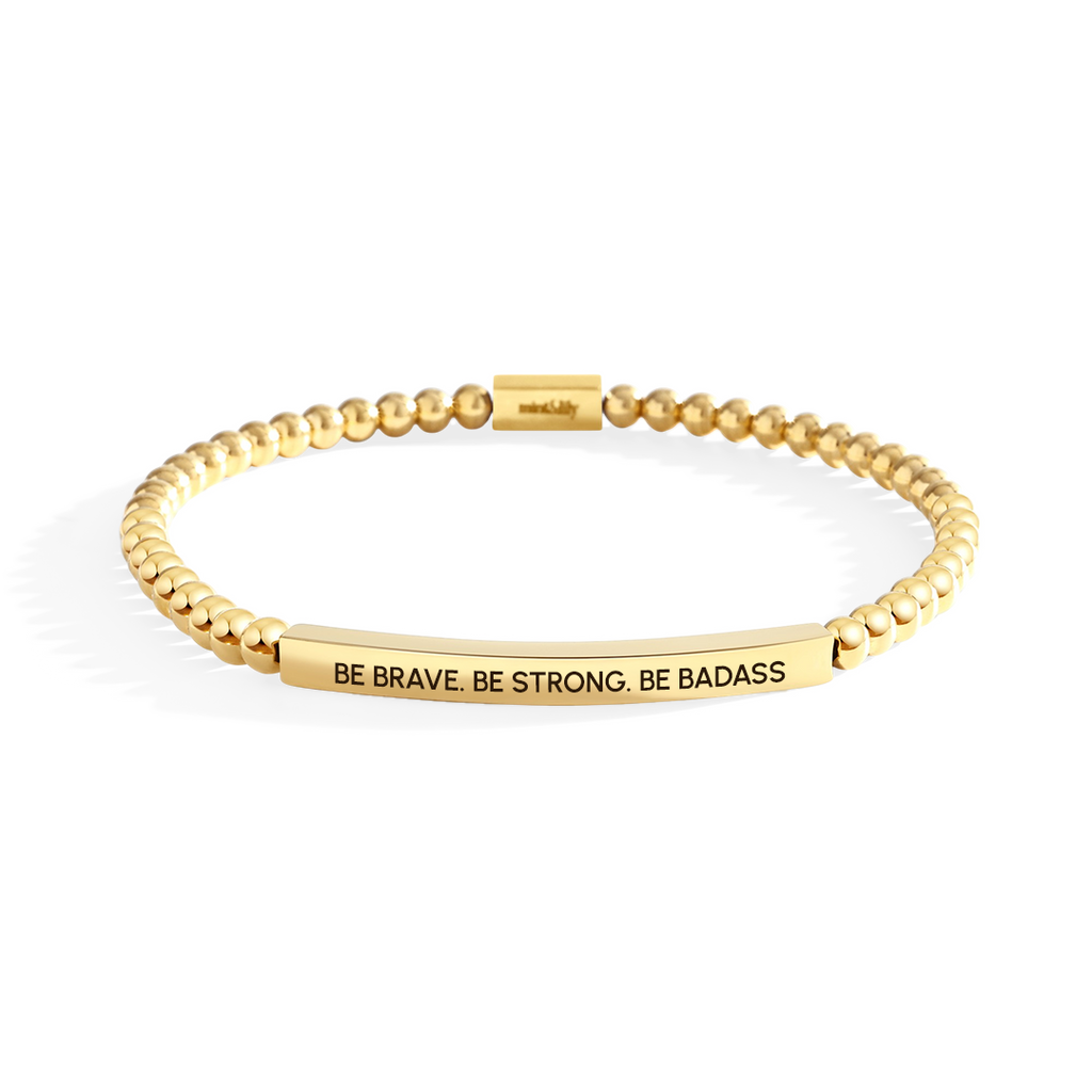 Sei mutig. Sei stark. Sei knallhart inspirierendes Perlenarmband