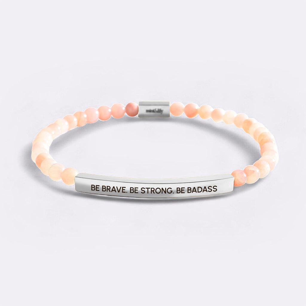 Sei mutig. Sei stark. Sei knallhart inspirierendes Perlenarmband