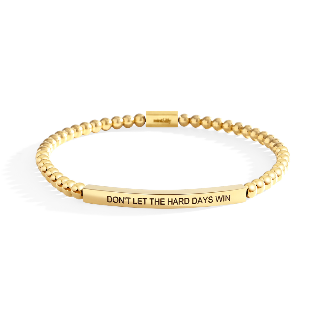Bracciale ispiratore con perline "Non lasciare che i giorni difficili vincano"