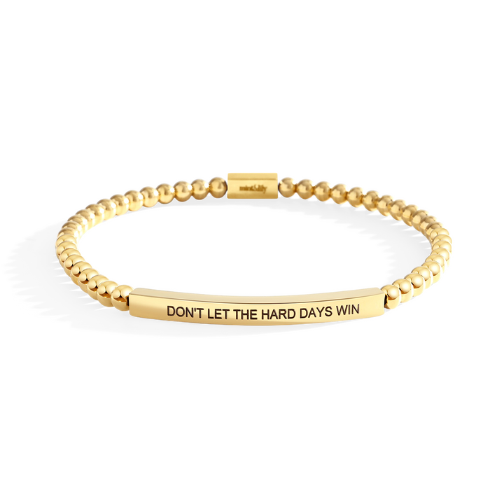 Bracciale ispiratore con perline "Non lasciare che i giorni difficili vincano"