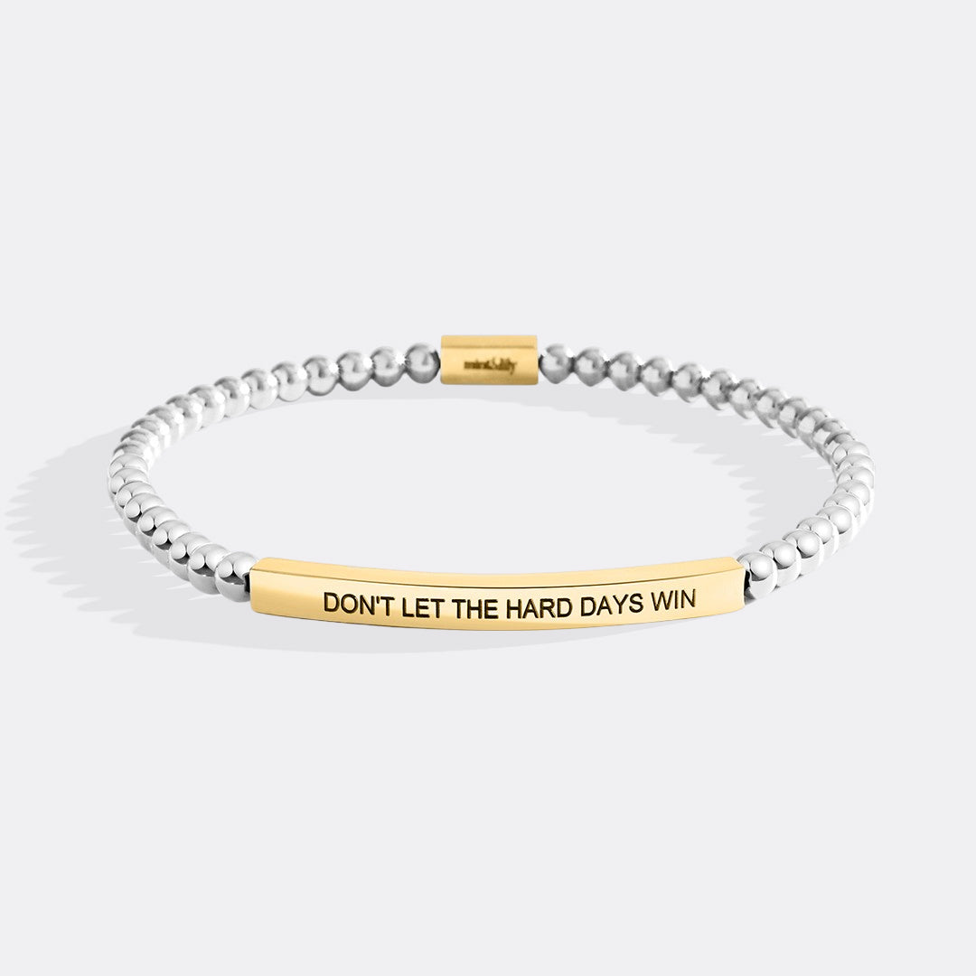 Bracciale ispiratore con perline "Non lasciare che i giorni difficili vincano"