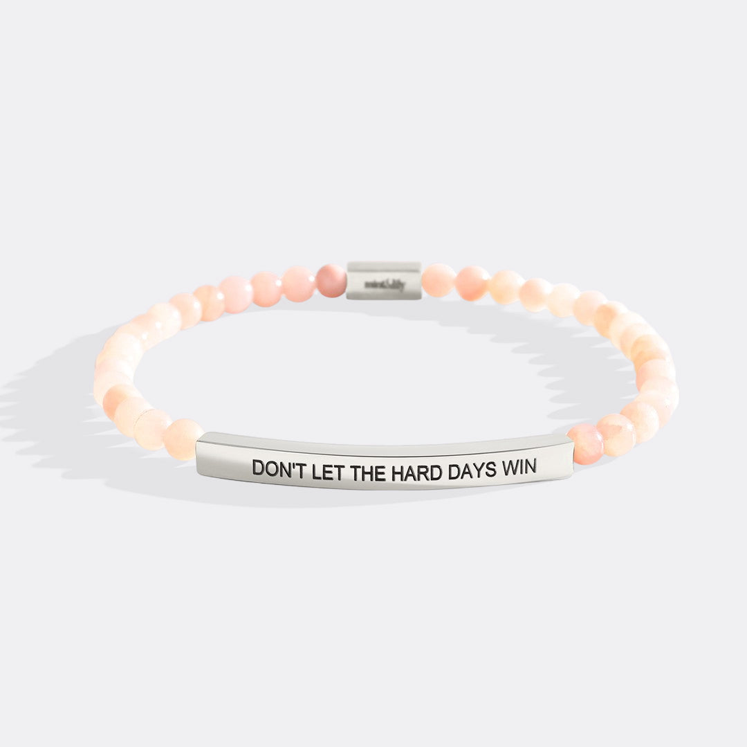 Bracciale ispiratore con perline "Non lasciare che i giorni difficili vincano"