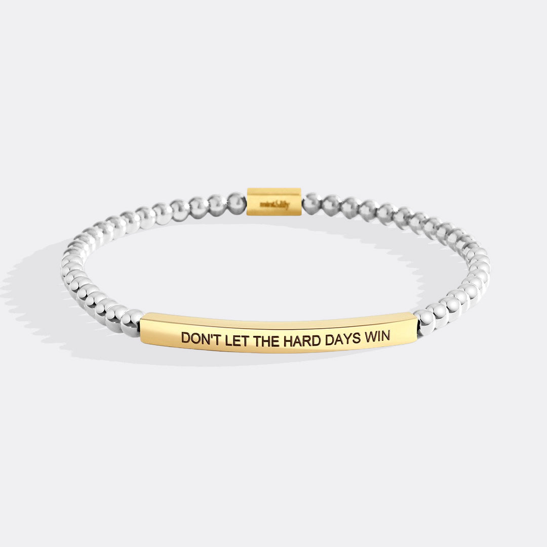 Bracciale ispiratore con perline "Non lasciare che i giorni difficili vincano"