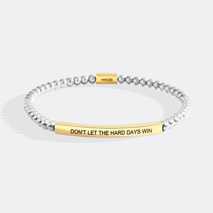 Bracciale ispiratore con perline "Non lasciare che i giorni difficili vincano"
