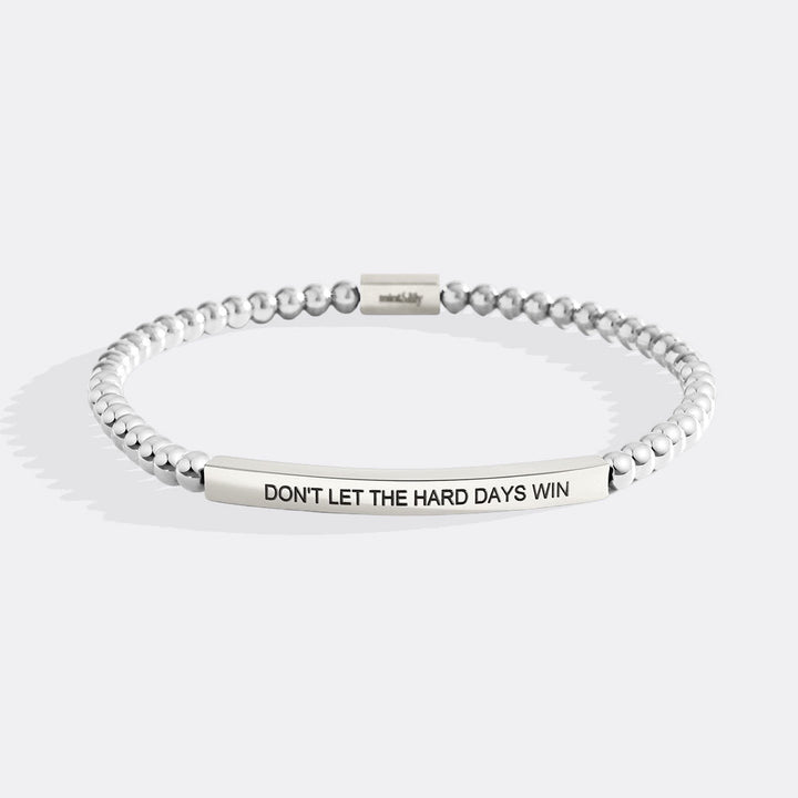 Bracciale ispiratore con perline "Non lasciare che i giorni difficili vincano"